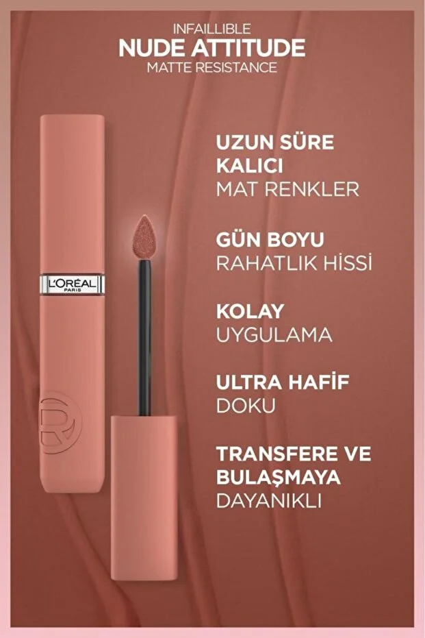 L’Oreal Paris, Infaillible Matte, Resistance Likit Mat Ruj - 635 Worth It (Medium)
