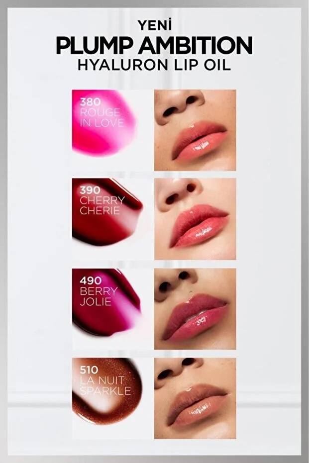 L’Oreal Paris, Plump Ambition Hyaluron, Lip Oil, Besleyici ve Nemlendirici, Dudak Parlatıcısı - 601 Worth It