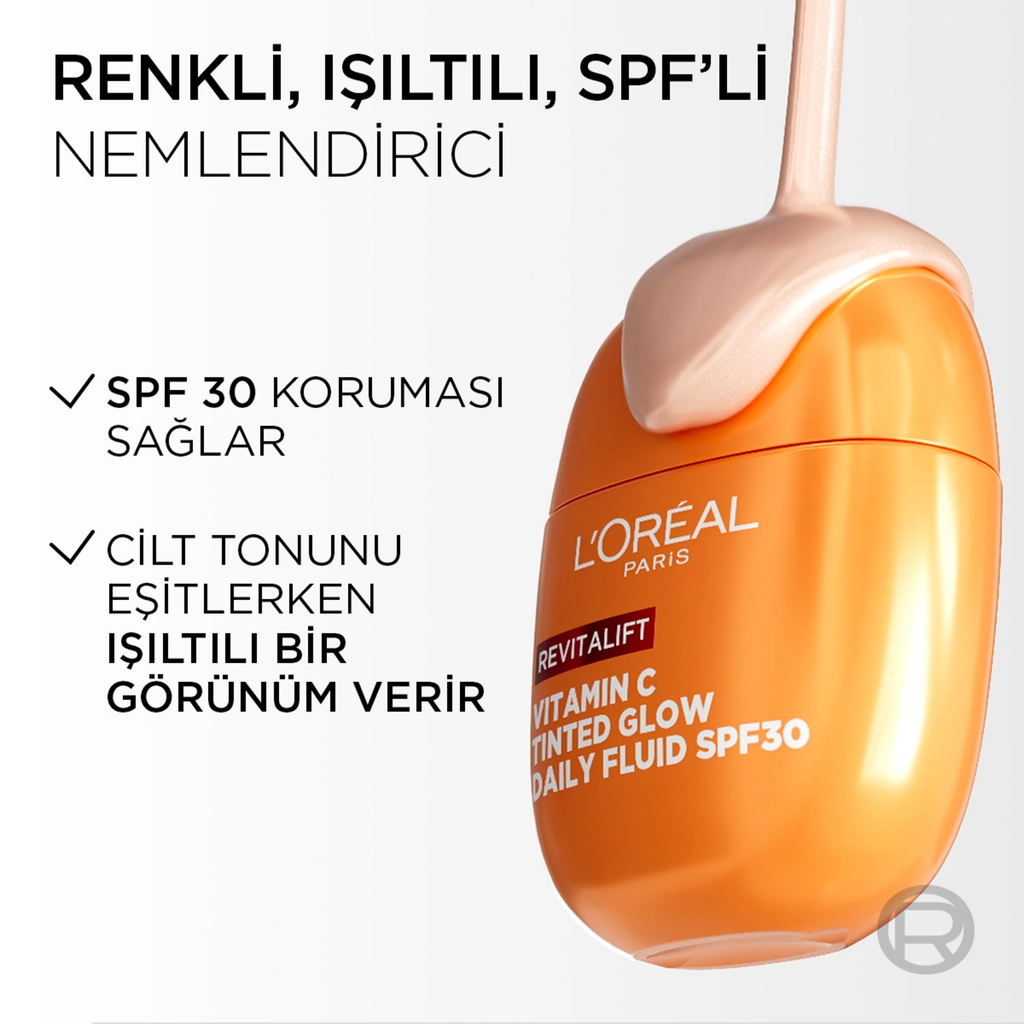 L’Oreal Paris, Revitalift Clinical, C Vitamini İçeren, Renkli Işıltılı, SPF30, Nemlendirici, Yüz Güneş Kremi - 40 ml