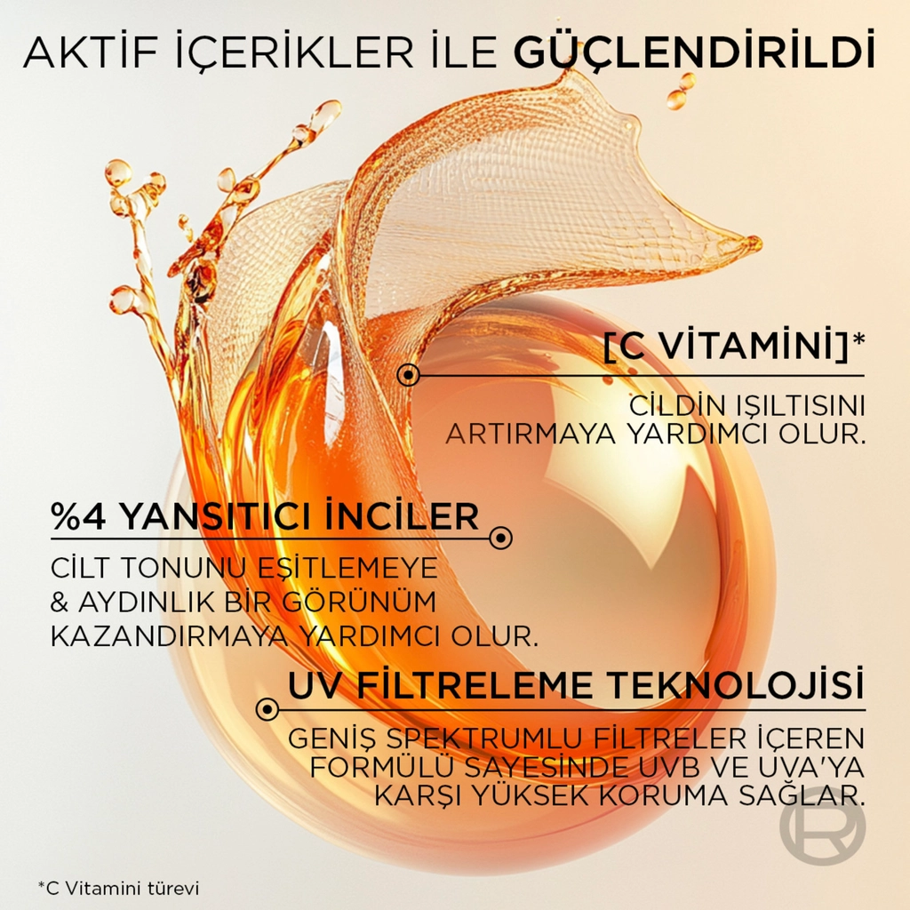 L’Oreal Paris, Revitalift Clinical, C Vitamini İçeren, Renkli Işıltılı, SPF30, Nemlendirici, Yüz Güneş Kremi - 40 ml
