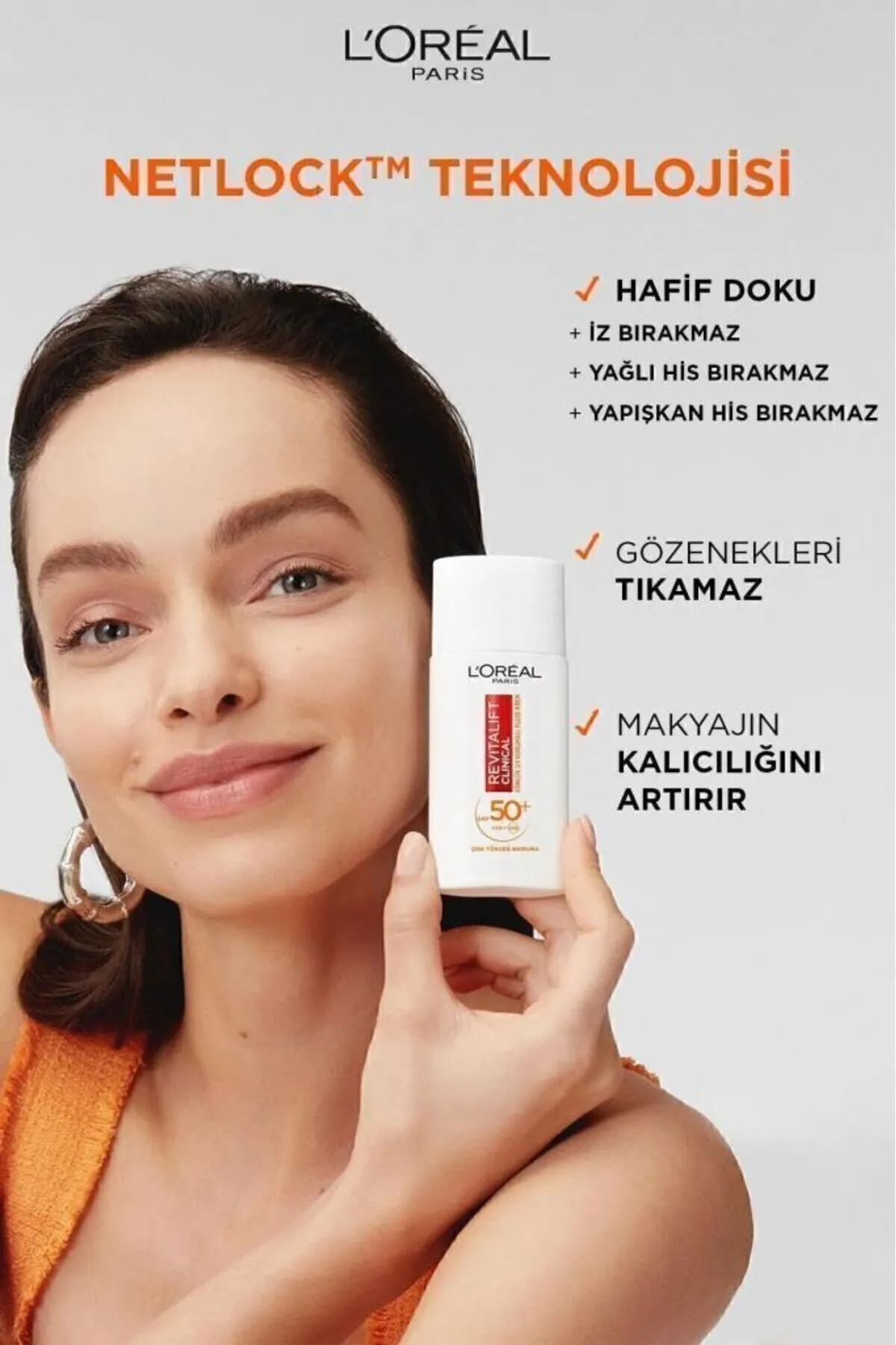 L’Oreal Paris, Revitalift Clinical SPF 50+, Günlük Yüksek UV Korumalı, Yüz Güneş Kremi - 50ml