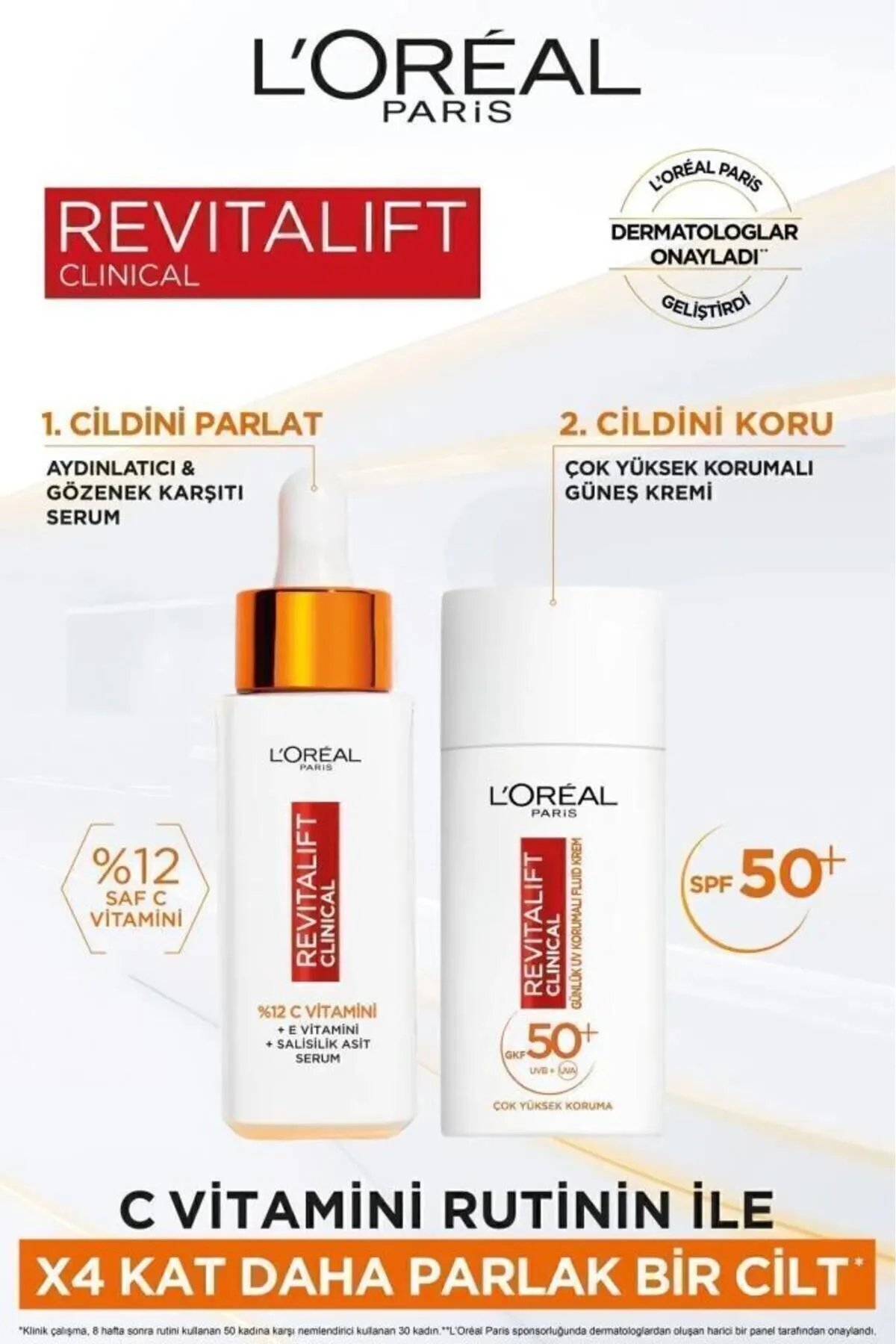 L’Oreal Paris, Revitalift Clinical SPF 50+, Günlük Yüksek UV Korumalı, Yüz Güneş Kremi - 50ml