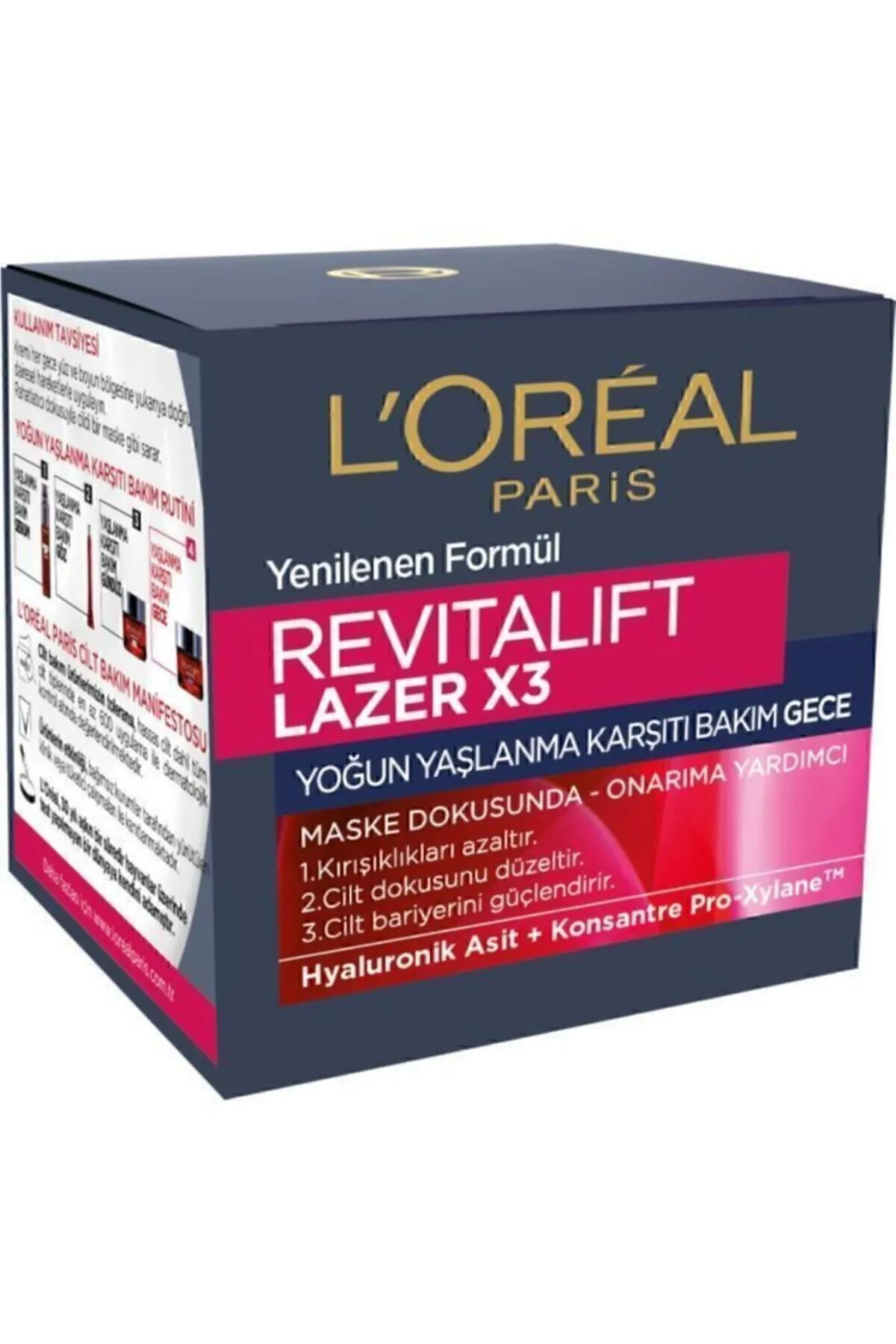 L’oréal Paris, Revitalift Lazer X3, Yoğun Yaşlanma Karşıtı, Gece Bakım Kremi - 50 ml