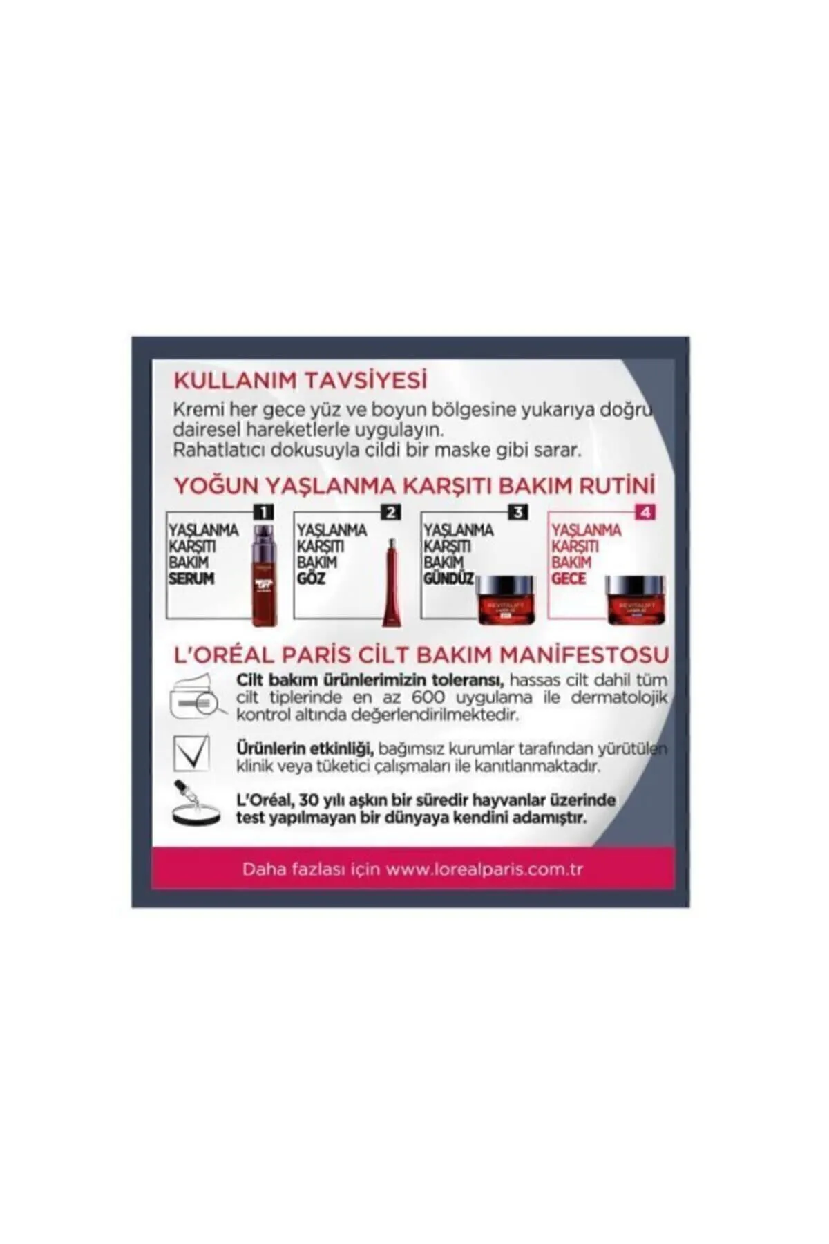 L’oréal Paris, Revitalift Lazer X3, Yoğun Yaşlanma Karşıtı, Gece Bakım Kremi - 50 ml