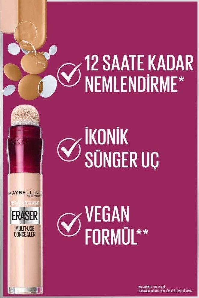 Maybelline New York, Instant Anti Age Eraser Kapatıcı, 00 Ivory & Mini, Tattoo Liner Gel Pencil, Makyaj Seti