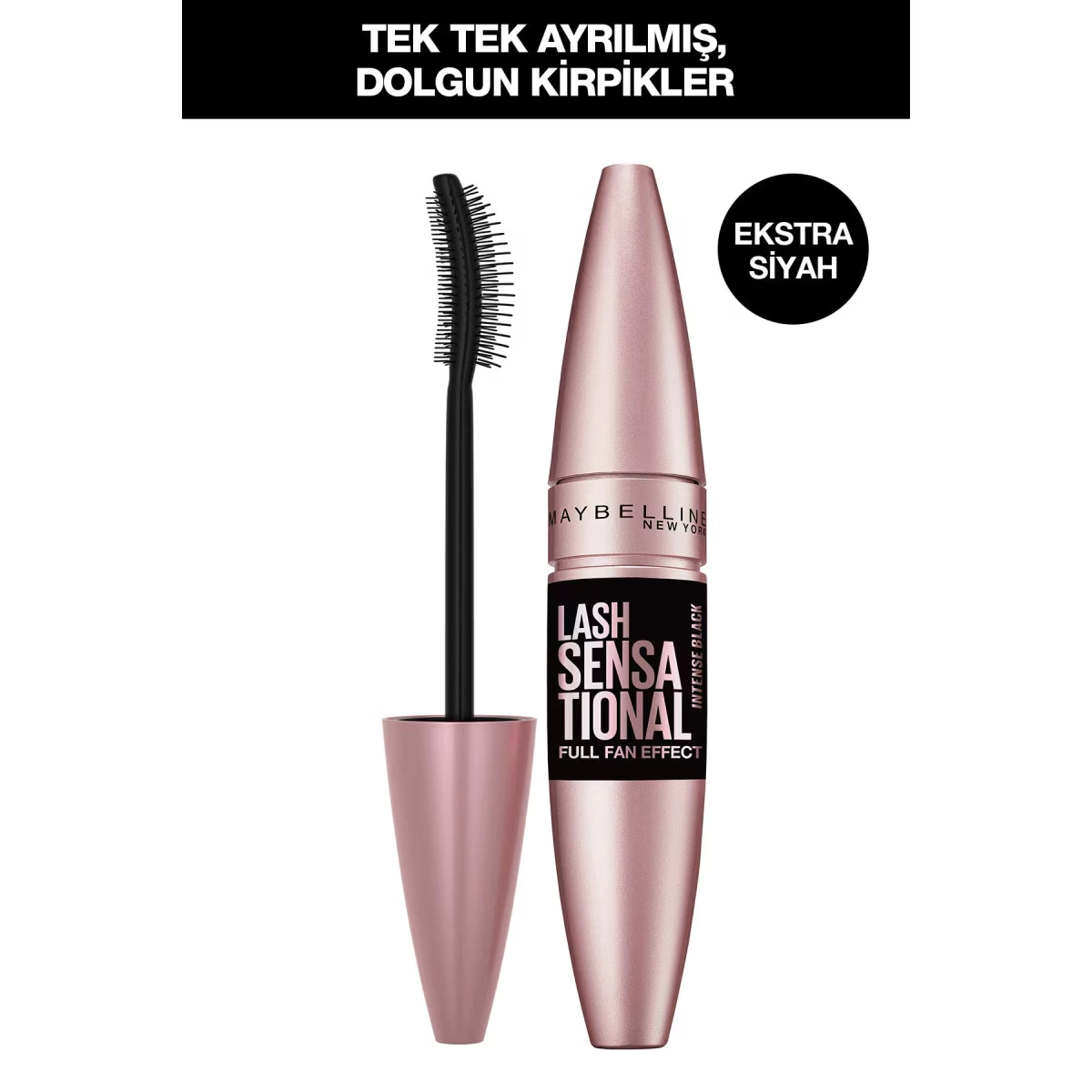 Maybelline New York, Lash Sensational, Yelpaze Etkili Maskara - Ekstra Siyah