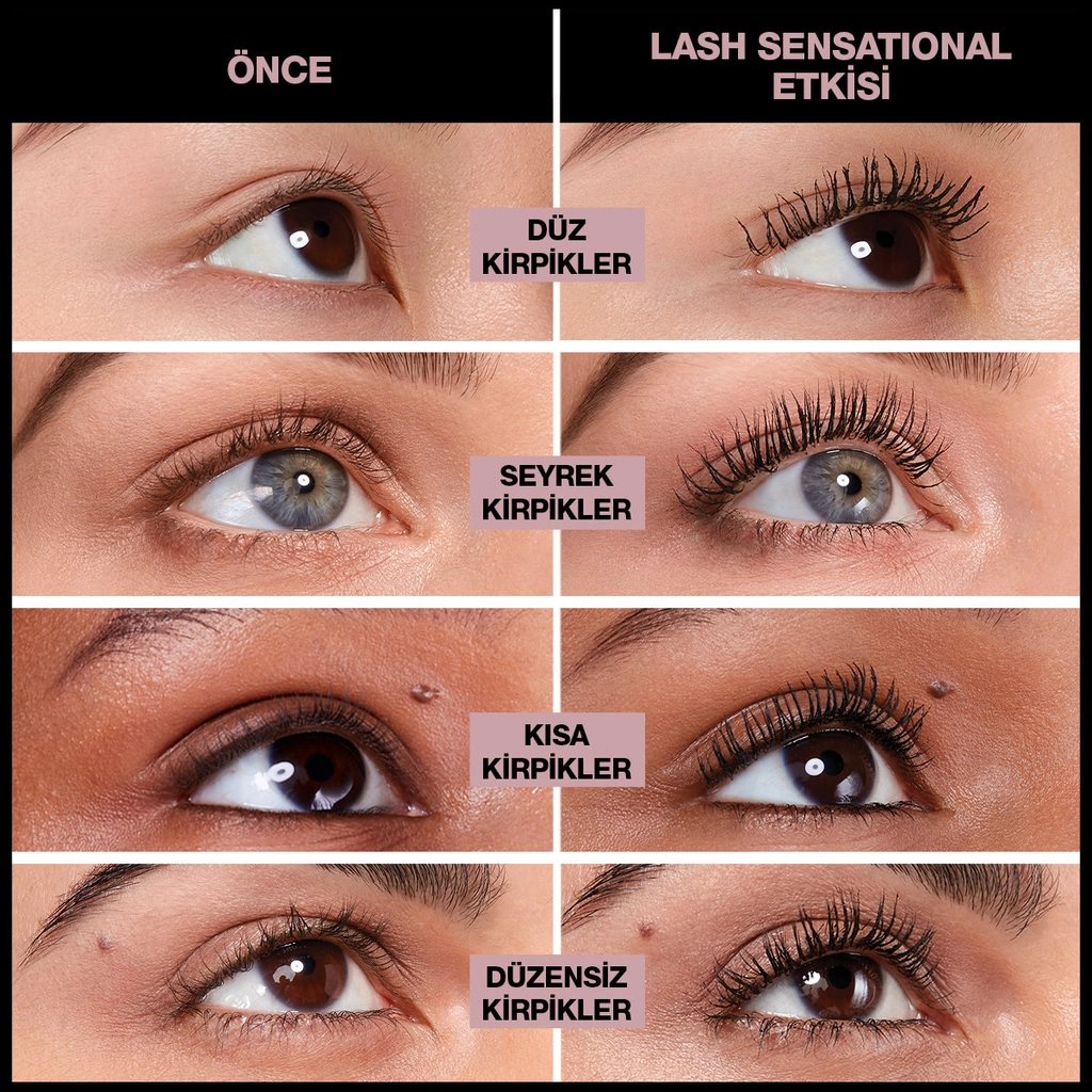 Maybelline New York, Lash Sensational, Yelpaze Etkili Maskara - Siyah