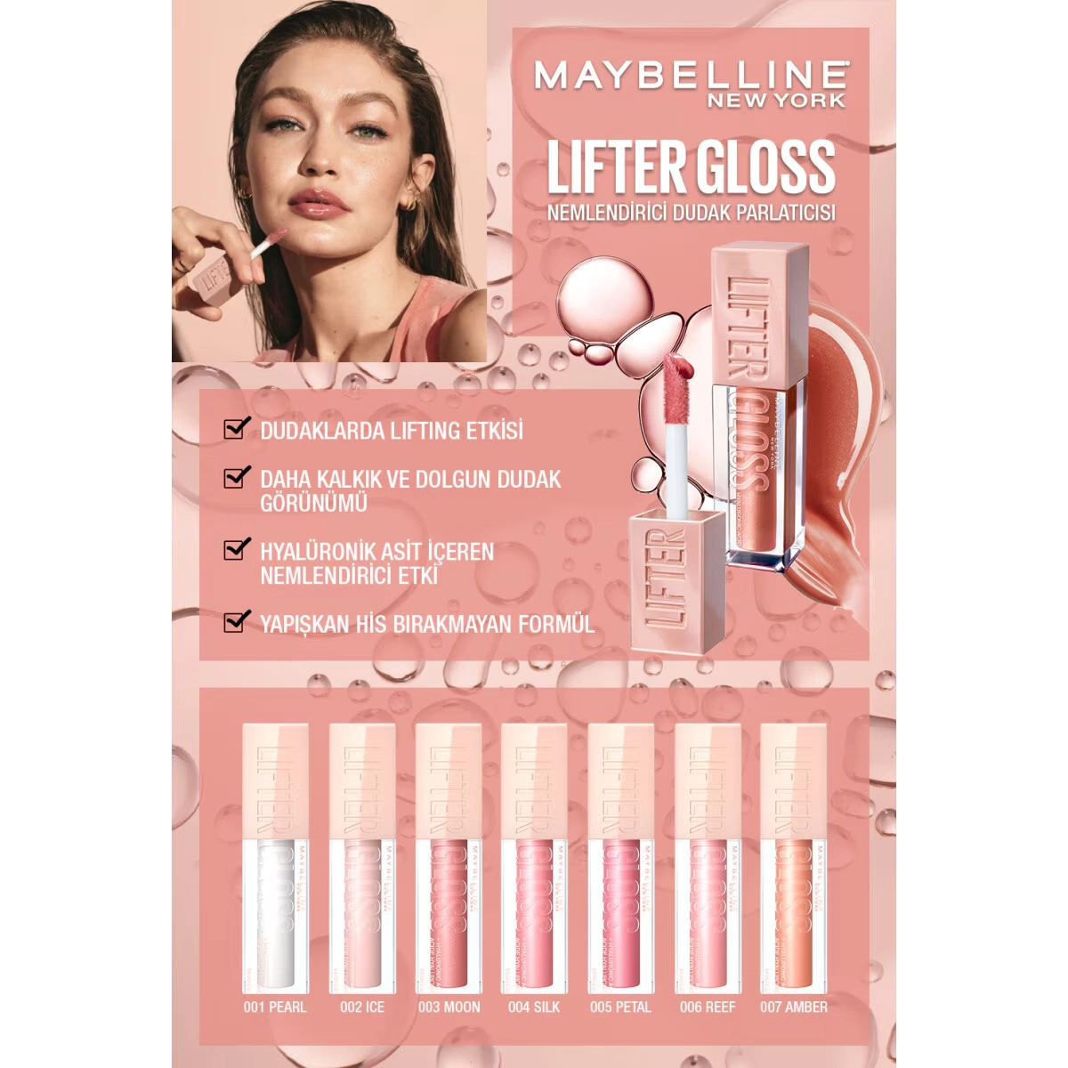 Maybelline New York, Lifter Gloss Nemlendirici Dudak Parlatıcısı - 001 Pearl