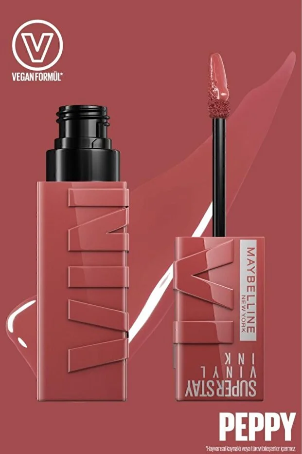 Maybelline New York, Super Stay Vinyl Ink, Likit Parlak Ruj - 115 Peppy