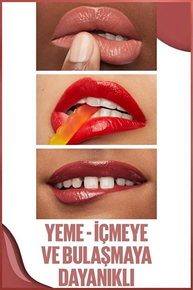 Maybelline New York, Super Stay Vinyl Ink, Likit Parlak Ruj - 115 Peppy