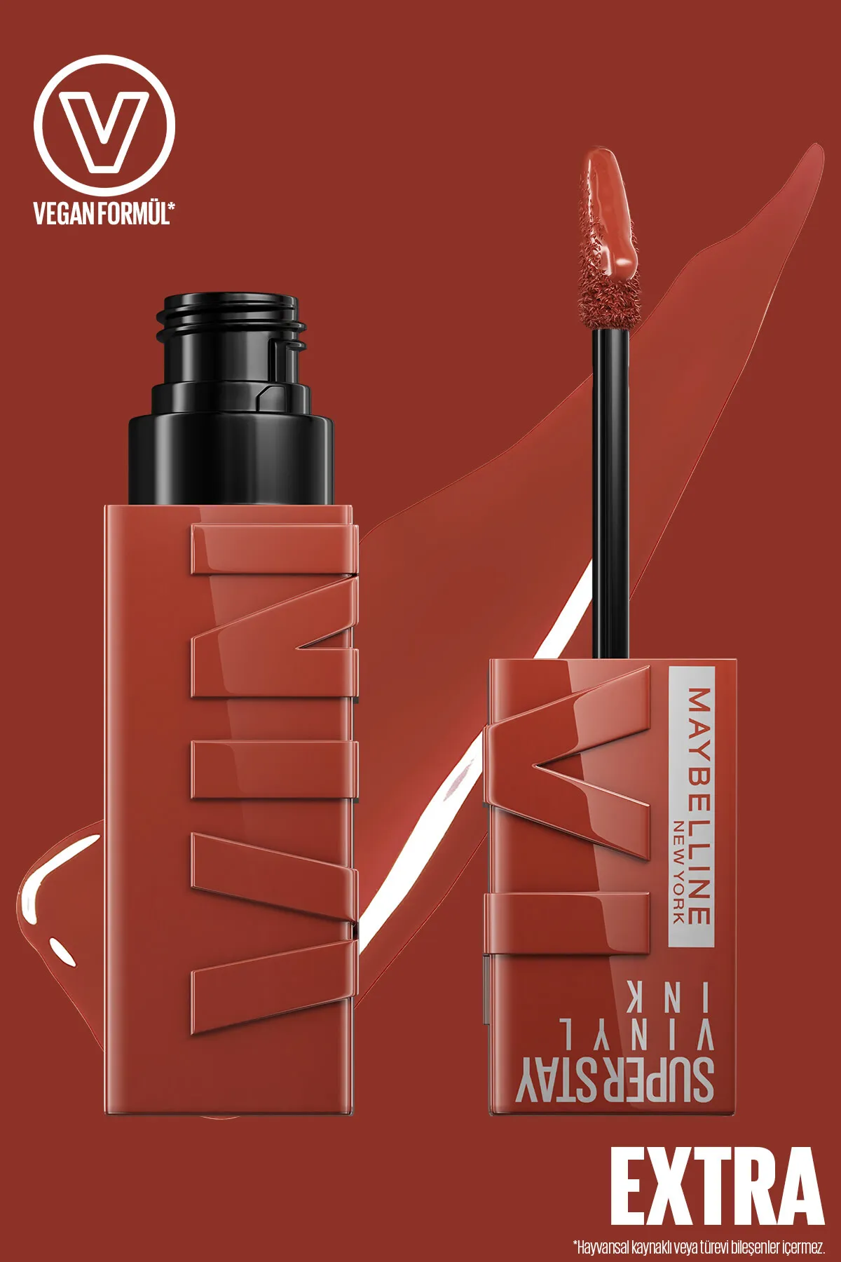 Maybelline New York, Super Stay Vinyl Ink, Likit Parlak Ruj - 130 Extra