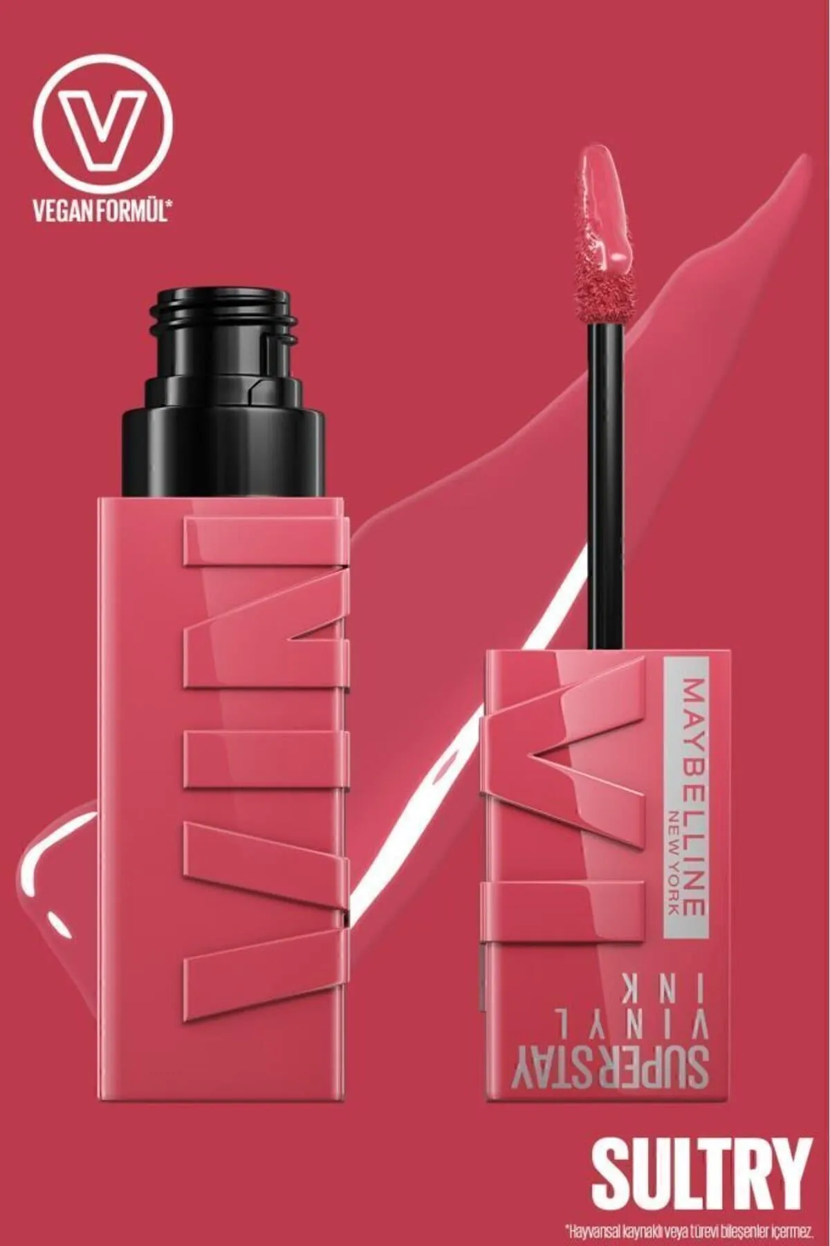 Maybelline New York, Super Stay Vinyl Ink, Likit Parlak Ruj - 160 Sultry