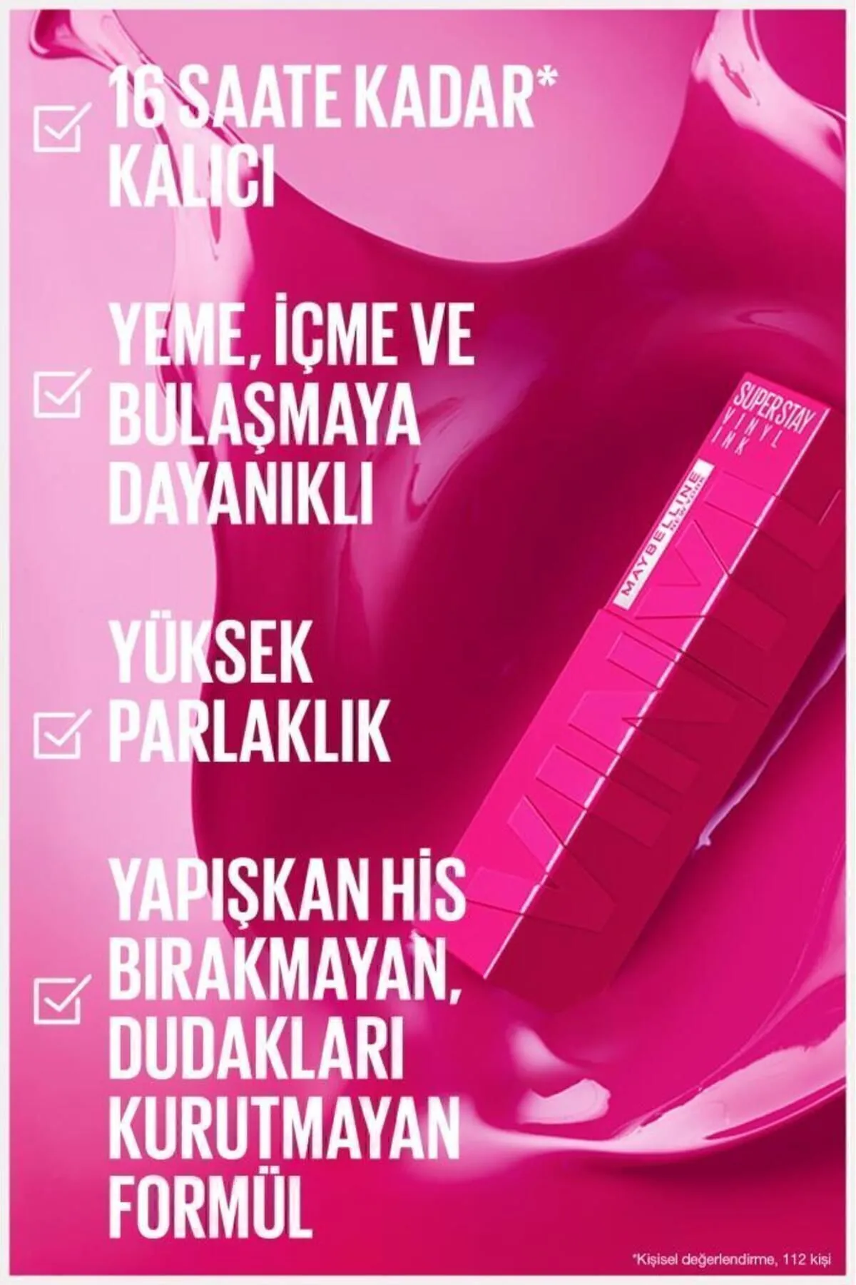 Maybelline New York, Super Stay Vinyl Ink, Likit Parlak Ruj - 160 Sultry