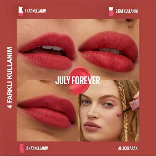 Maybelline, Super Stay, Teddy Tint, Uzun Süre Kalıcı, Likit Mat Tint - 35 July Forever