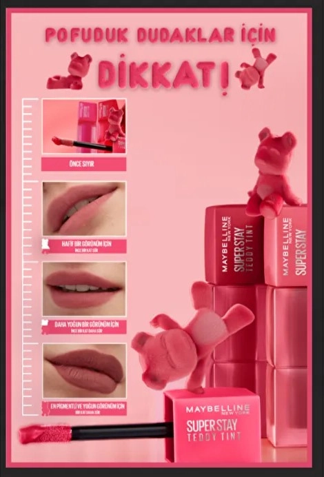 Maybelline, Super Stay, Teddy Tint, Uzun Süre Kalıcı, Likit Mat Tint - 35 July Forever