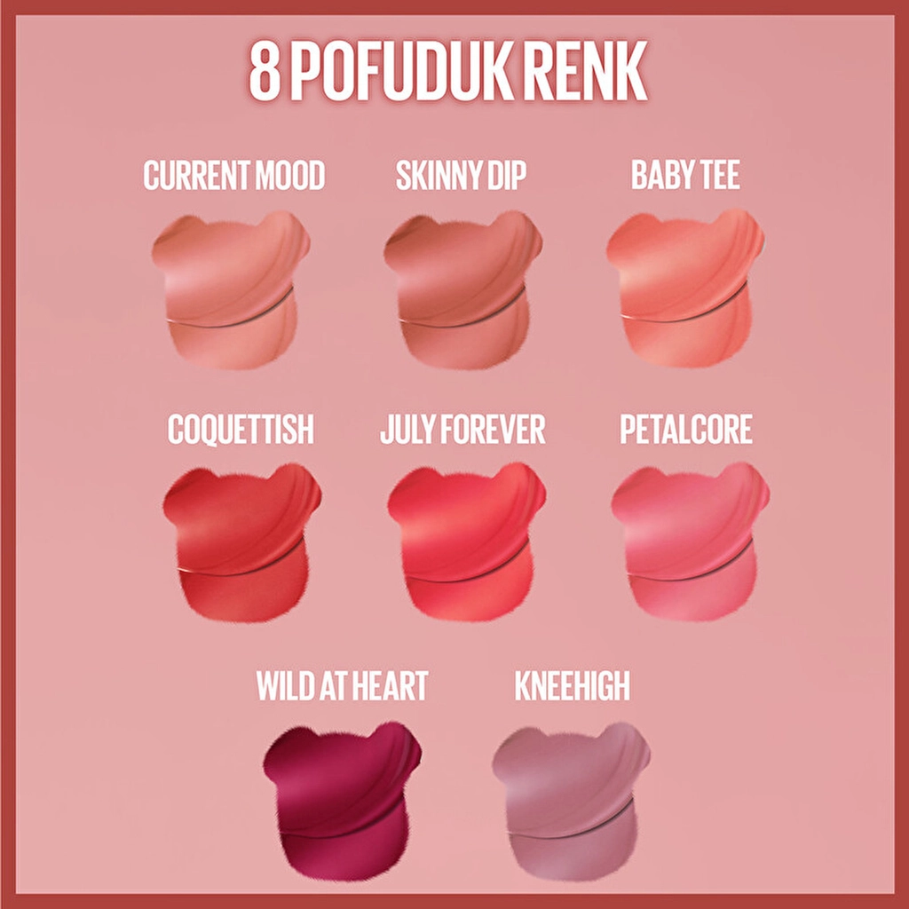 Maybelline, Super Stay, Teddy Tint, Uzun Süre Kalıcı, Likit Mat Tint - 50 Wild at Heart