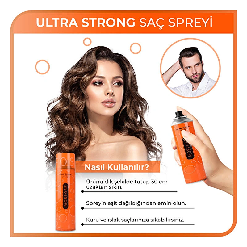 Morfose, Ultra Strong, Turuncu Saç Spreyi - 300 ml