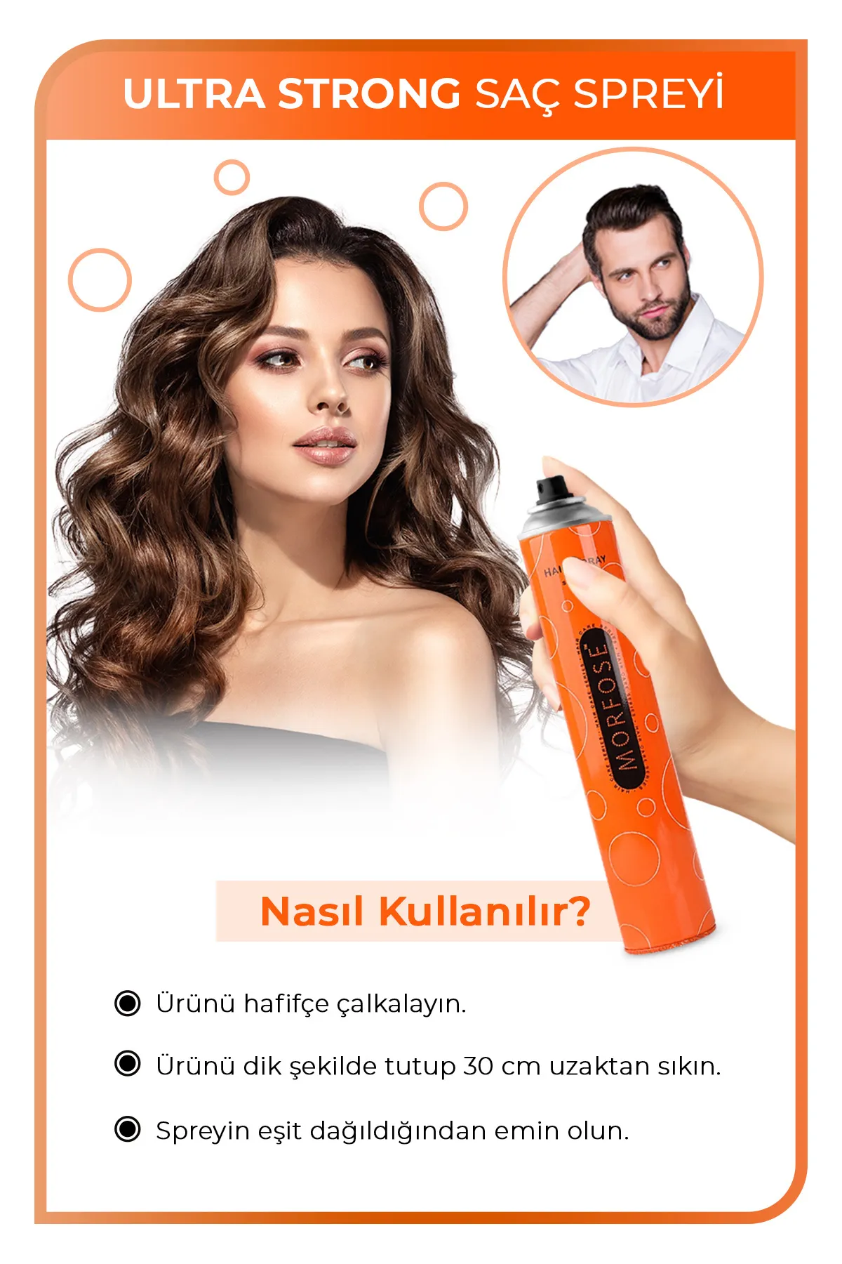 Morfose, Ultra Strong, Turuncu Saç Spreyi - 400 ml