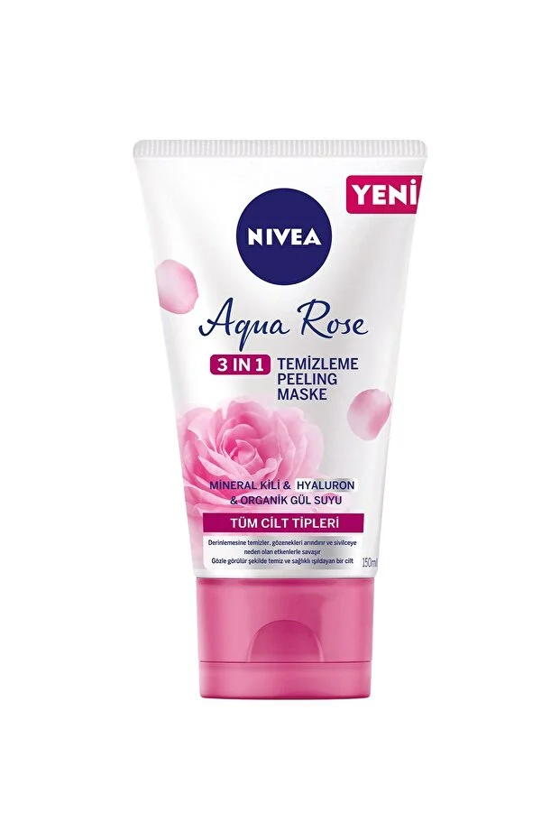 NIVEA, Aqua Rose, 3 in 1 Temizleme Peeling Maske - 150 ml