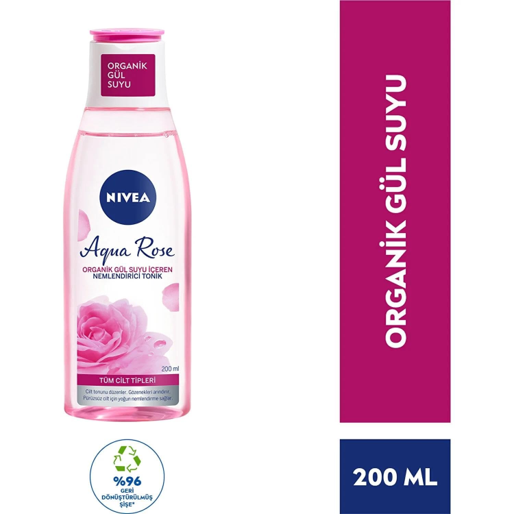 Nivea Aqua Rose Organik Gül Suyu İçeren Nemlendirici Tonik 200 ml