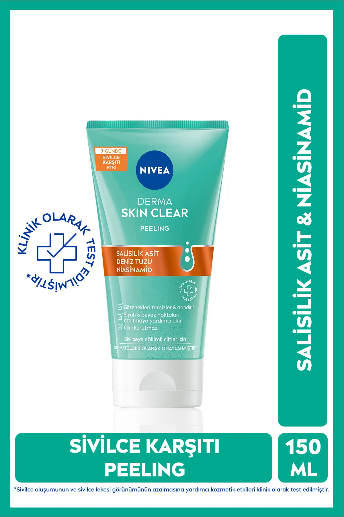 Nivea, Derma Skin Clear, Sivilce Karşıtı, Peeling - 150 ml