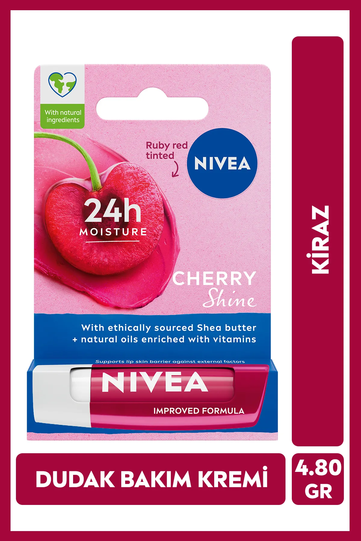 NIVEA Kiraz Dudak Bakım Kremi ve Parlatıcısı 4.8 gr
