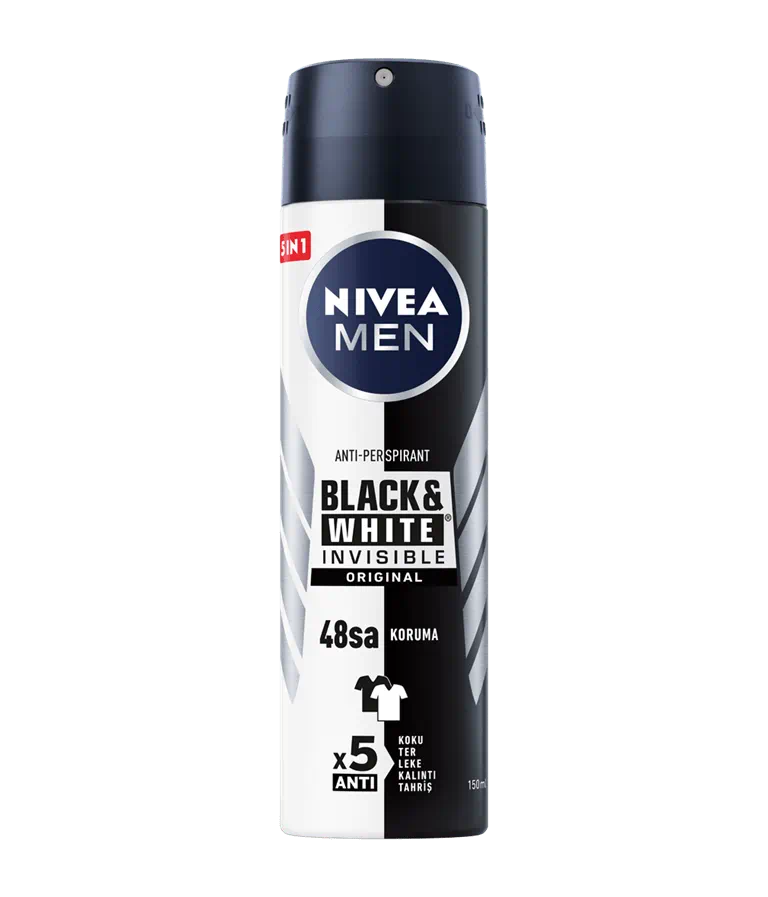NIVEA MEN, Black & White, Original Sprey Deodorant, 150 ml