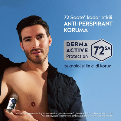 NIVEA MEN, Black & White, Roll-On - 50 ml 