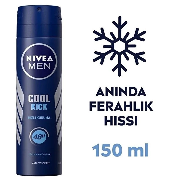 NIVEA MEN, Cool Kick Erkek Deodorant Sprey - 150 ml
