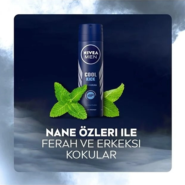 NIVEA MEN, Cool Kick Erkek Deodorant Sprey - 150 ml