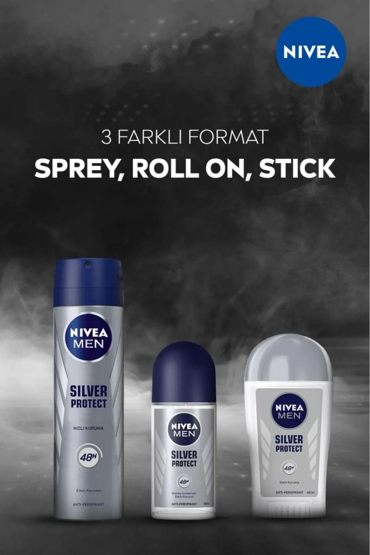 Nivea Men, Erkek Sprey Deodorant, Silver Protect - 150 ml