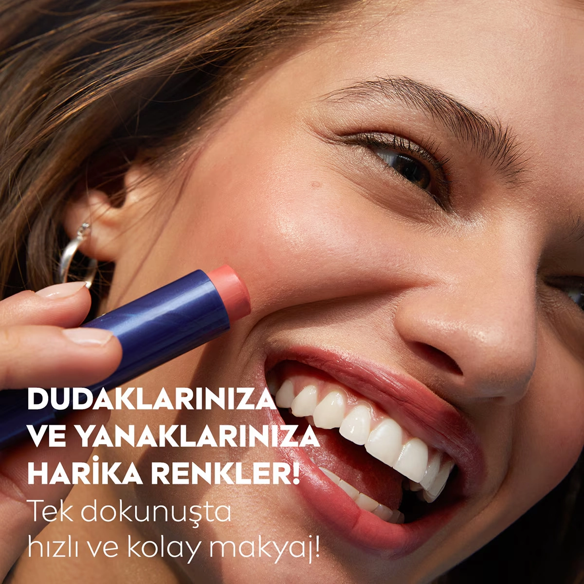 NIVEA, Renkli, spf30, Nemlendirici, Dudak ve Yanak, Bakım Kremi -  Mercan (4.8 gr)