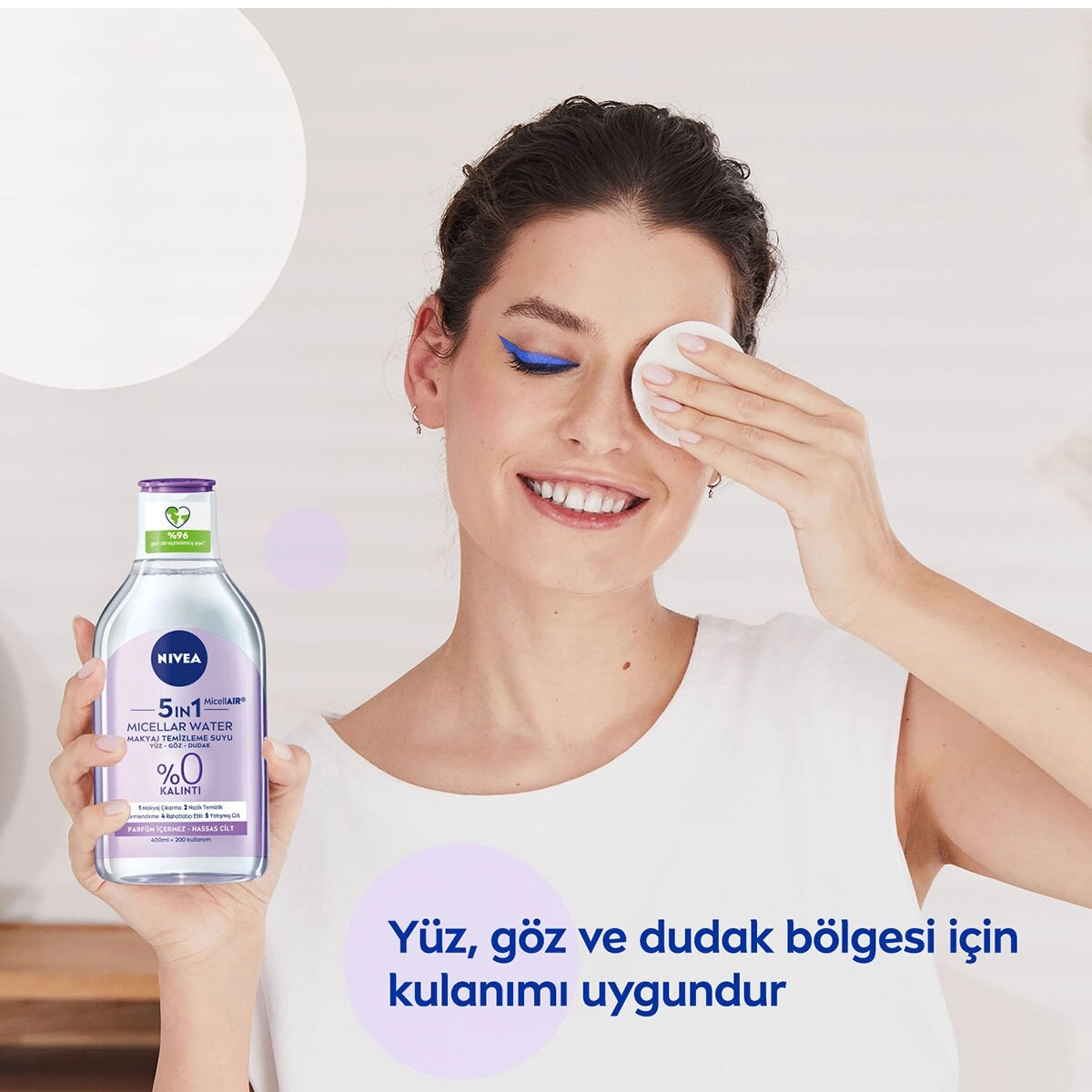 Nivea Yatıştırıcı, Micellar Makyaj Temizleme Suyu, Hassas Ciltler - 400 ml