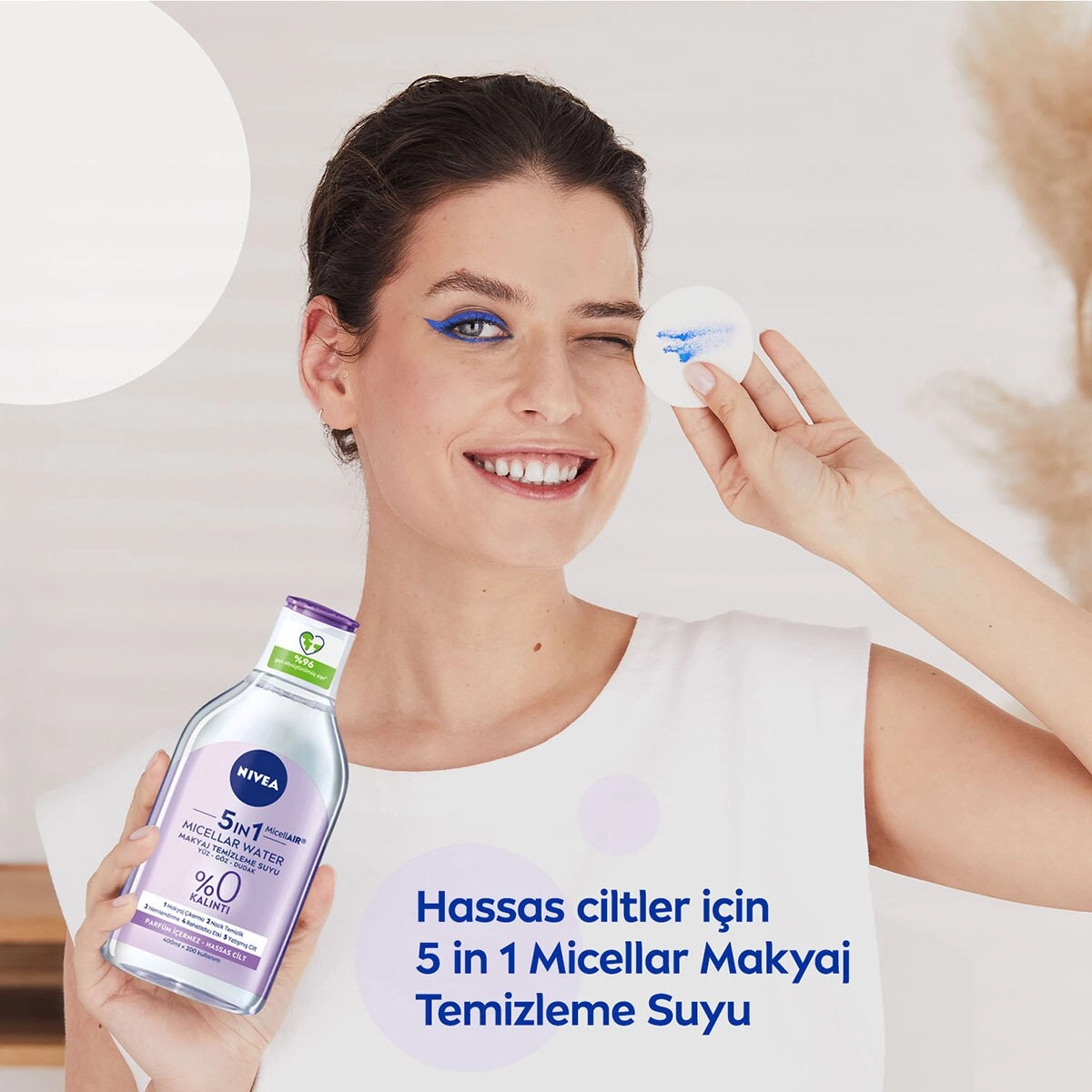 Nivea Yatıştırıcı, Micellar Makyaj Temizleme Suyu, Hassas Ciltler - 400 ml