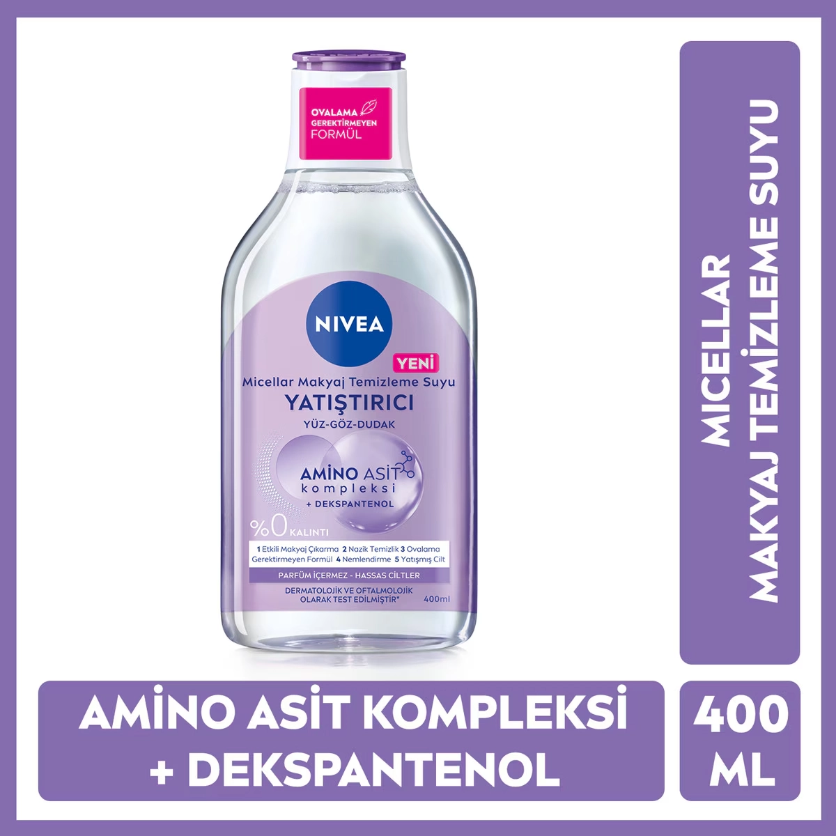 Nivea Yatıştırıcı, Micellar Makyaj Temizleme Suyu, Hassas Ciltler - 400 ml