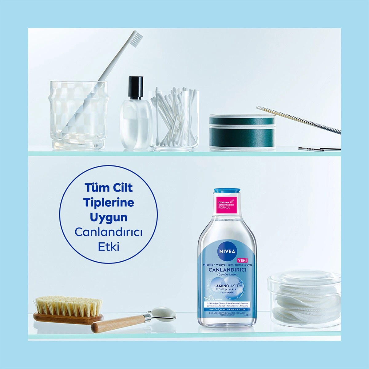 Nivea, Micellar Canlandırıcı Makyaj Temizleme Suyu, Normal Ciltler - 400 ml
