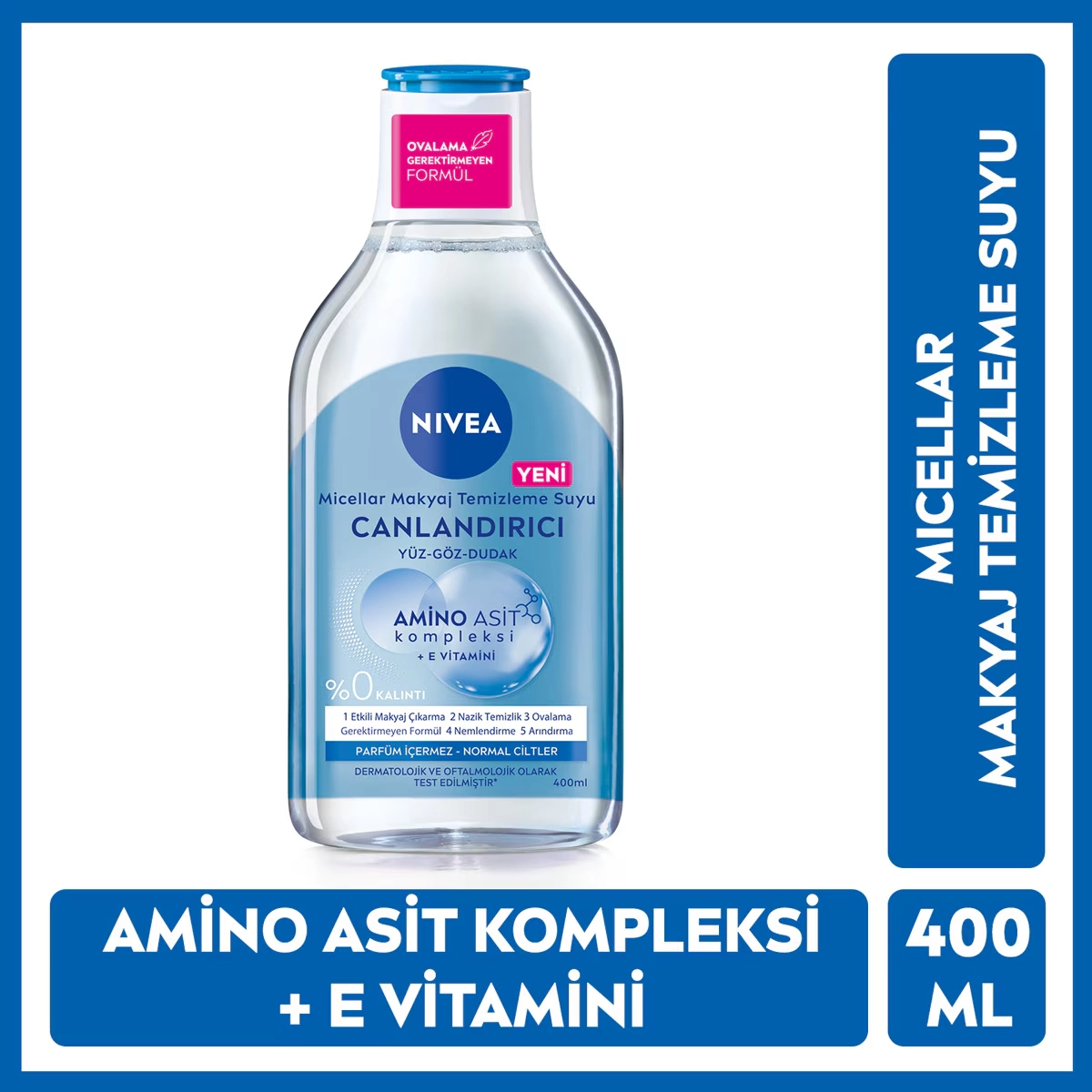 Nivea, Micellar Canlandırıcı Makyaj Temizleme Suyu, Normal Ciltler - 400 ml