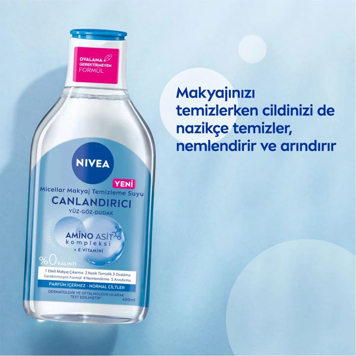 Nivea, Micellar Canlandırıcı Makyaj Temizleme Suyu, Normal Ciltler - 400 ml