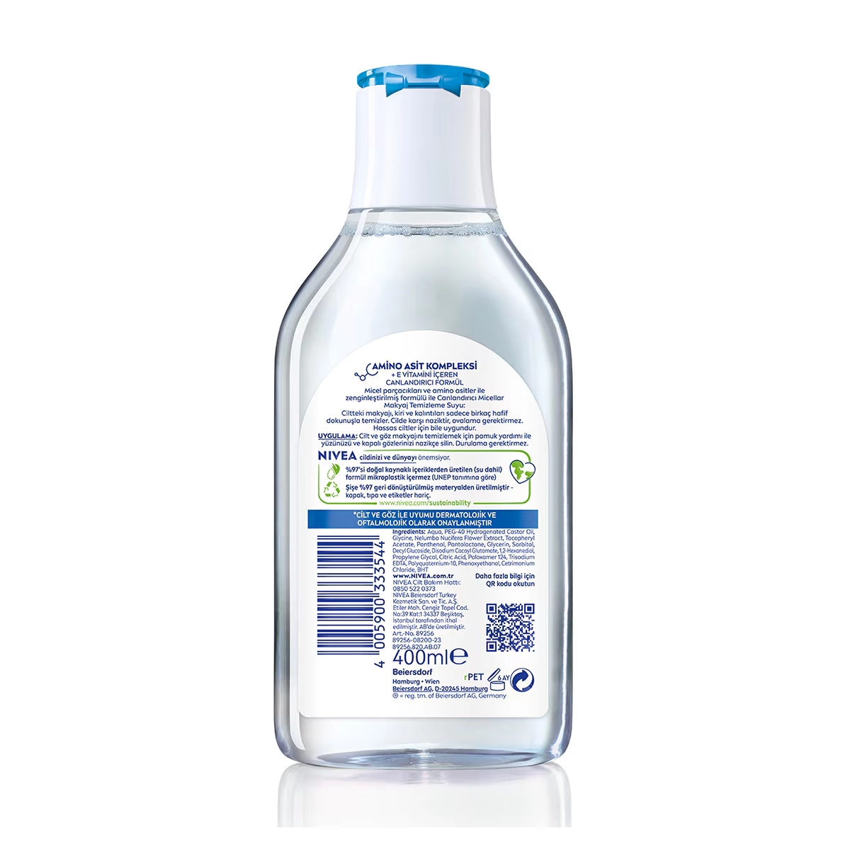 Nivea, Micellar Canlandırıcı Makyaj Temizleme Suyu, Normal Ciltler - 400 ml