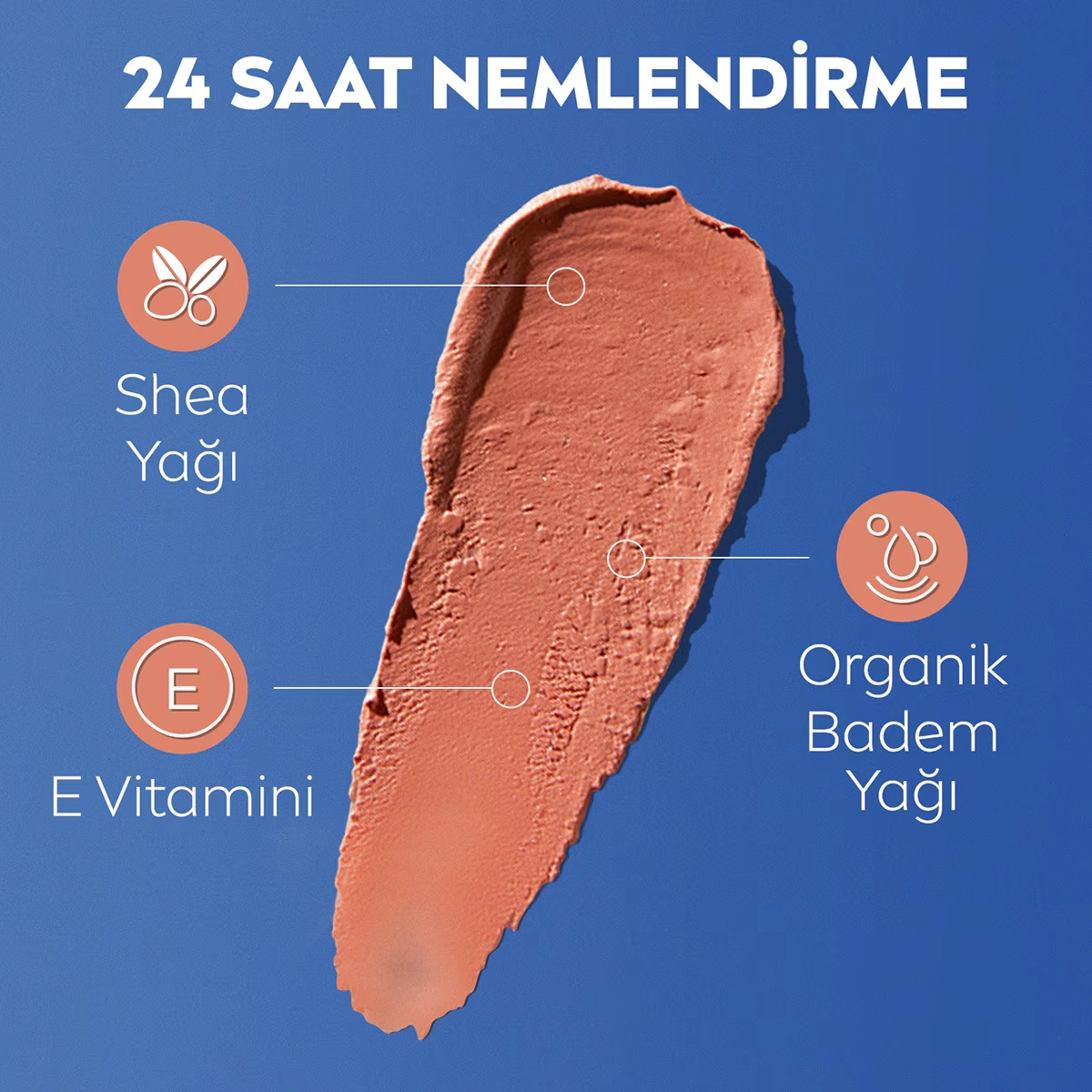 NIVEA, Renkli, spf30, Nemlendirici, Dudak ve Yanak, Bakım Kremi -  Nude (4.8 gr)