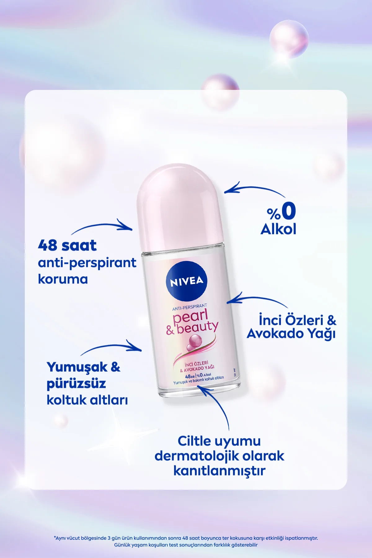 NIVEA, Pearl Beauty, Bayan Roll-on - 50 ml