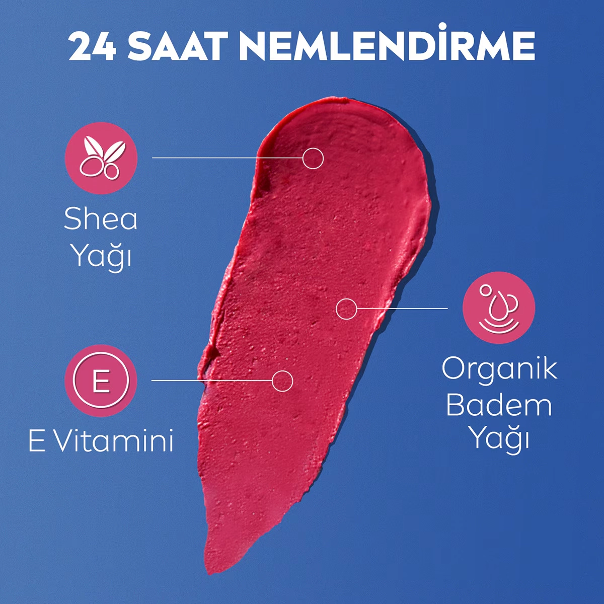 NIVEA, Renkli, spf30, Nemlendirici, Dudak ve Yanak, Bakım Kremi -  Pembe (4.8 gr)
