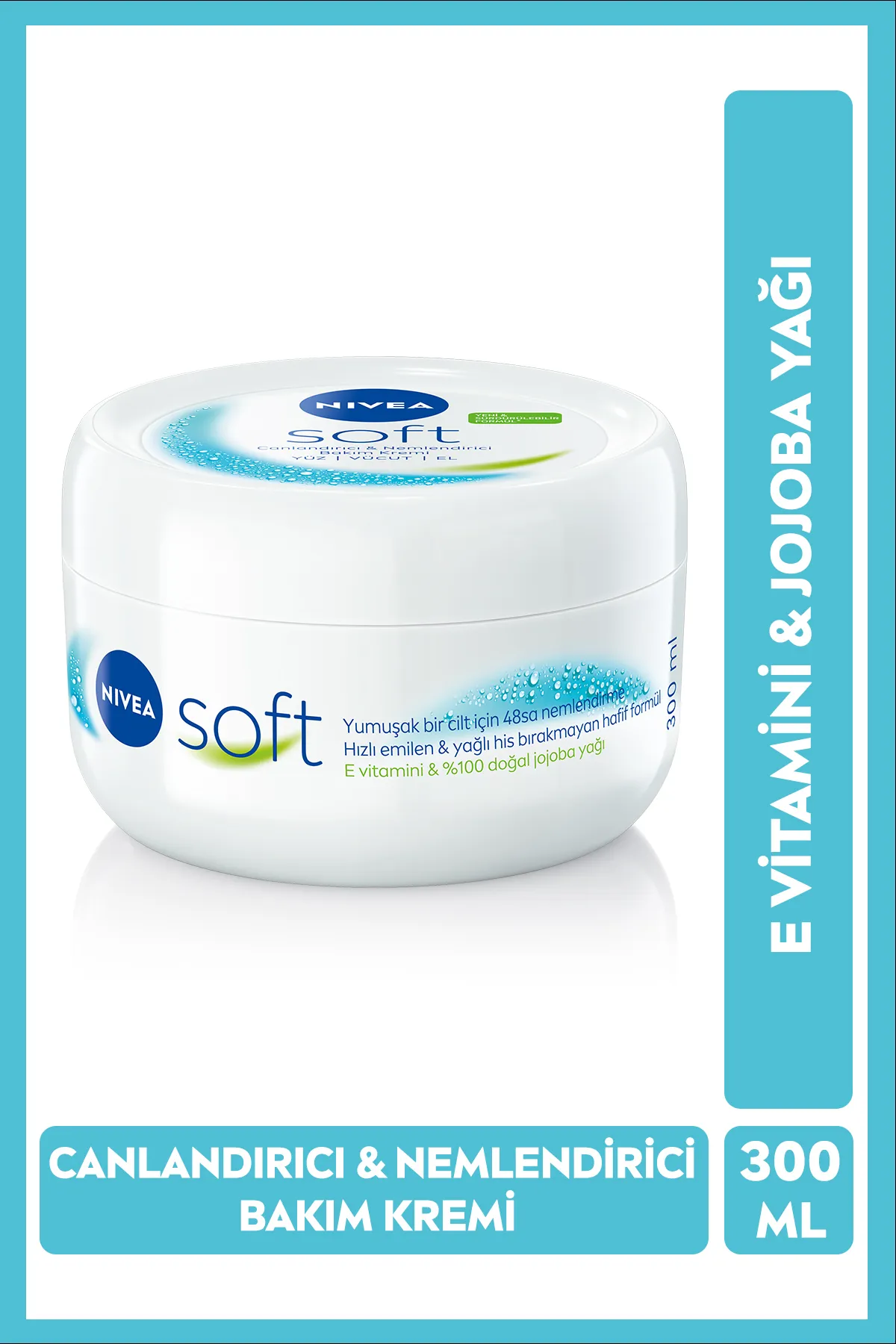 NIVEA Soft, Nemlendirici, El, Yüz ve Vücut Bakım Kremi - 300 ml