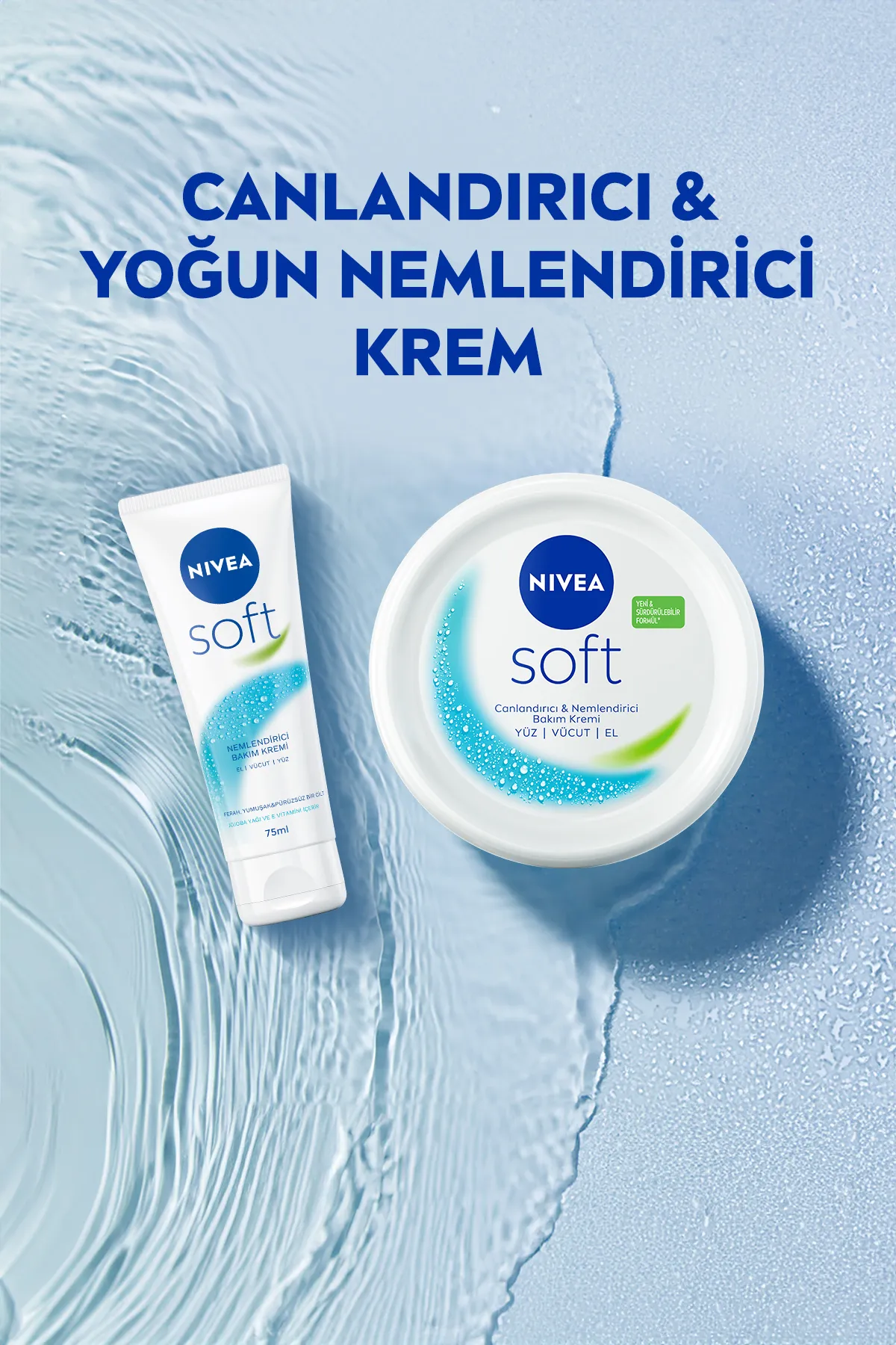 NIVEA Soft, Nemlendirici, El, Yüz ve Vücut Bakım Kremi - 300 ml