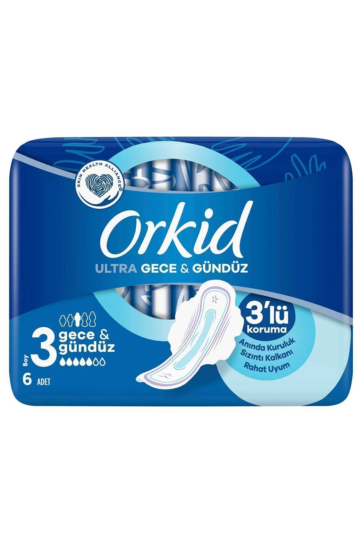 Orkid Ultra Extra Hijyenik Ped Gece Tekli Paket 6 Ped