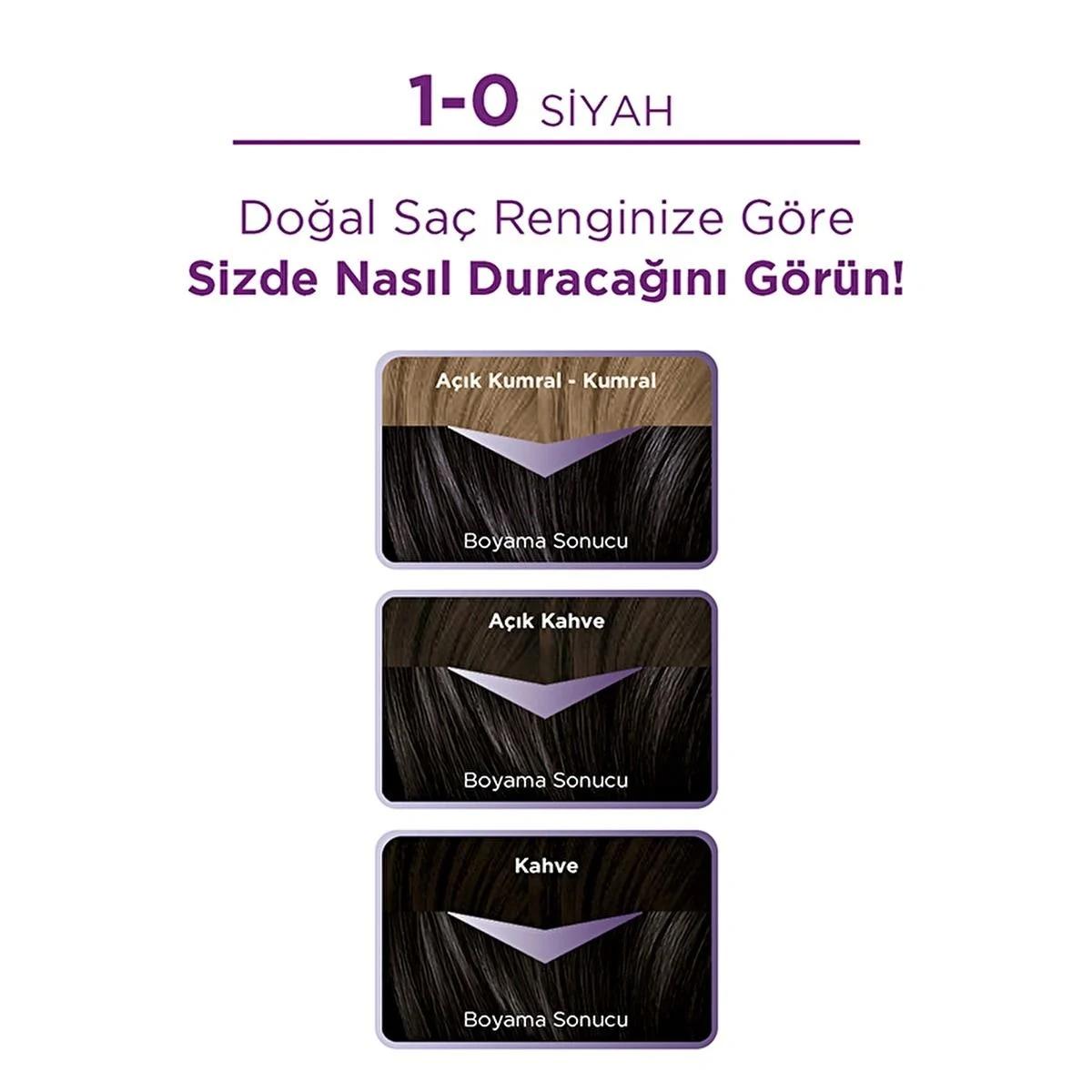 Palette Göz Alıcı Renkler Saç Boyası 1-0 Siyah 50 ml