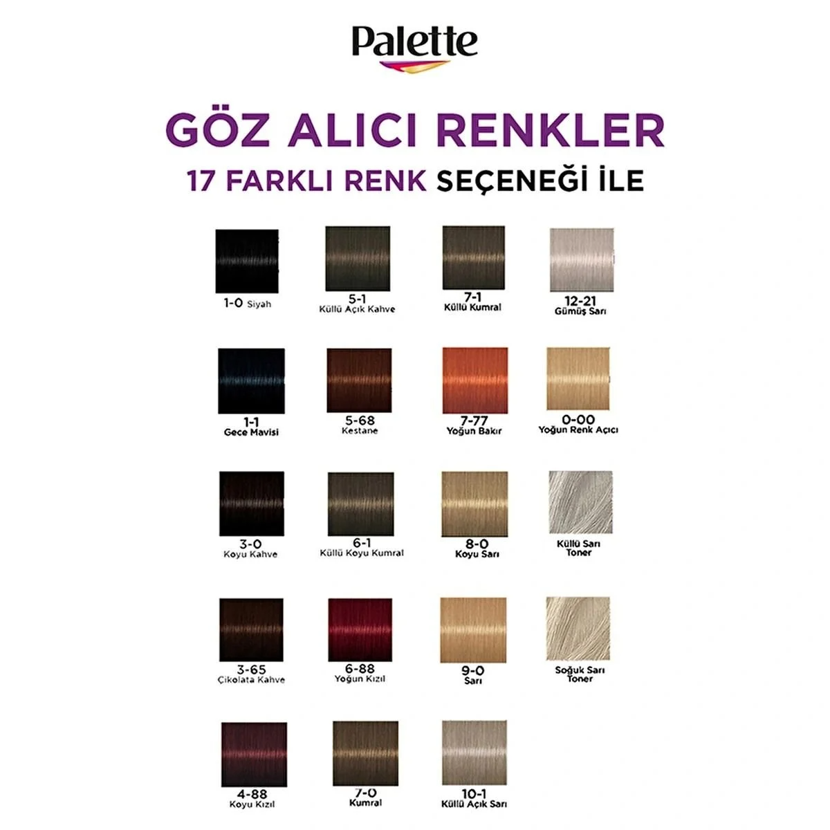 Palette Göz Alıcı Renkler Saç Boyası 7-1 Küllü Kumral 50 ml