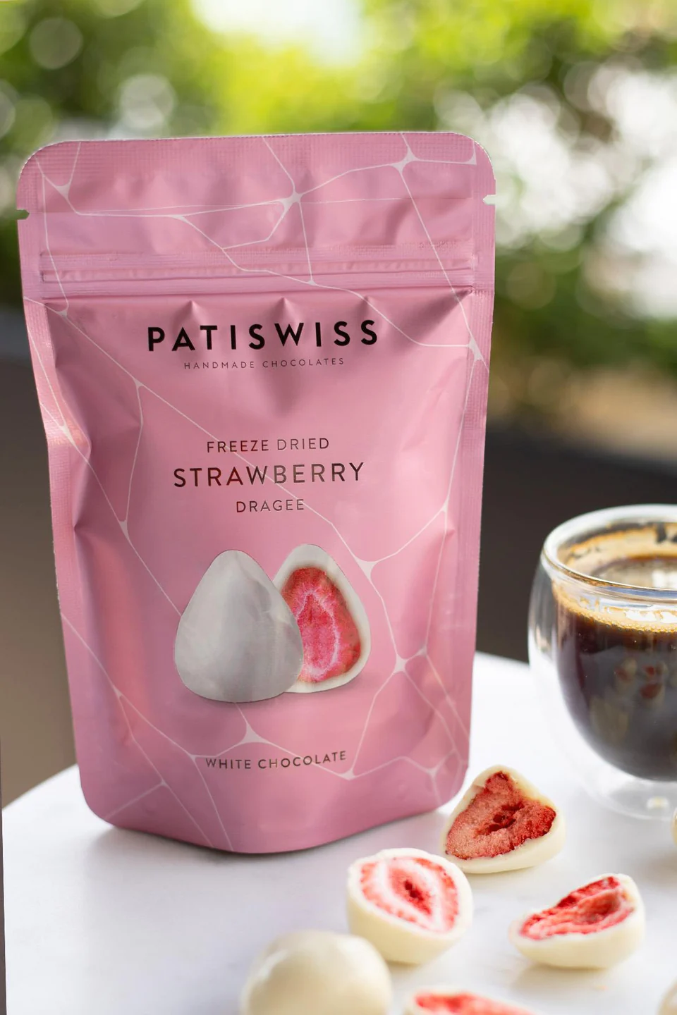 Patiswiss Beyaz Çikolatalı Çilek Draje 80 gr