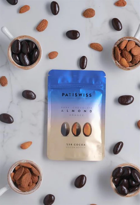Patiswiss Bitter Çikolatalı Badem Draje 80 gr