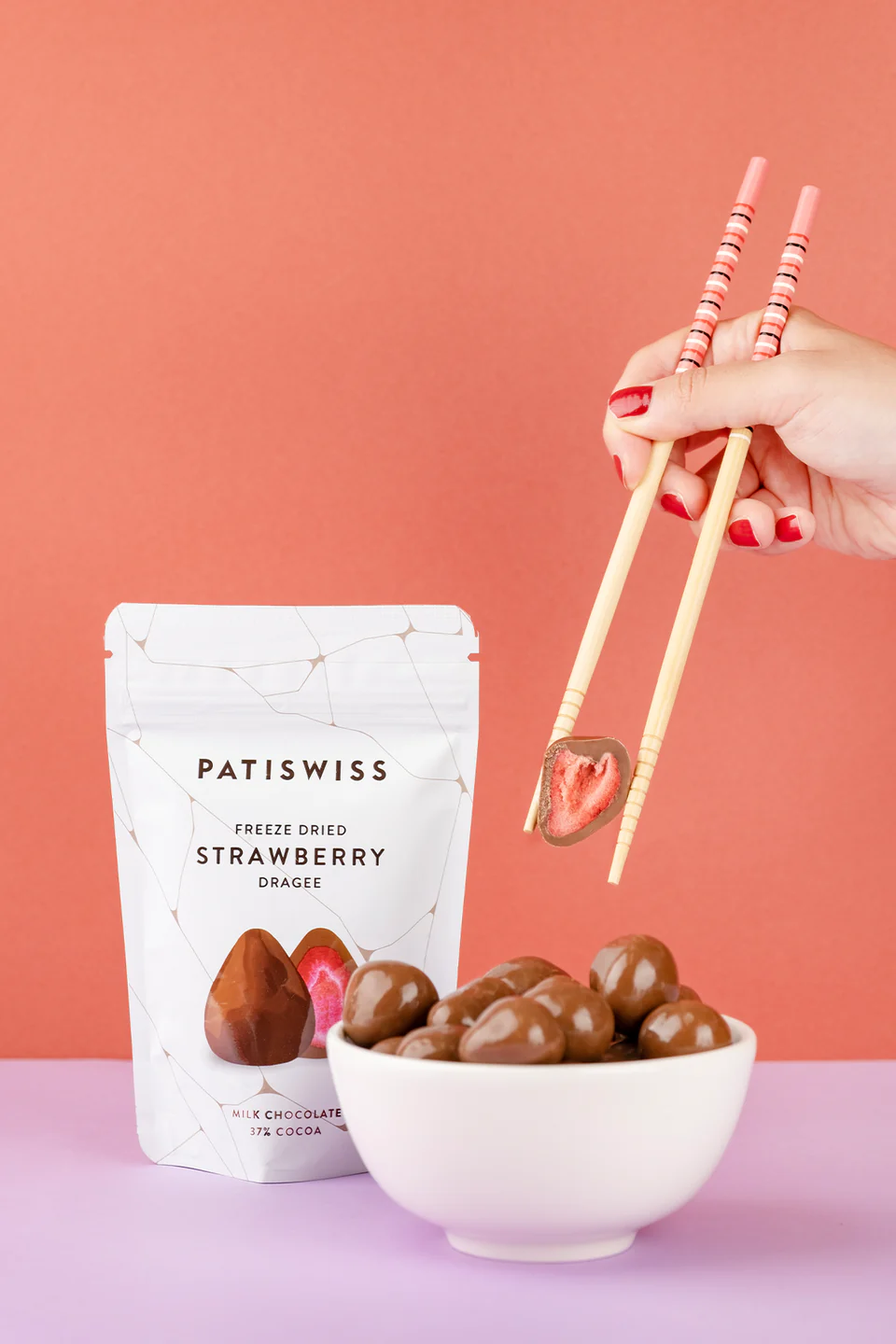 Patiswiss Sütlü Çikolatalı Çilek Draje 80g